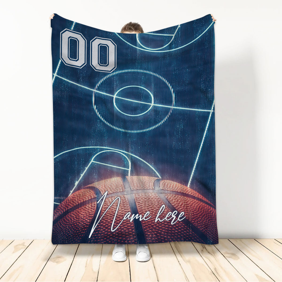 Ohaprints-Fleece-Sherpa-Blanket-Basketball-Gift-For-Son-Boy-Men-Custom-Personalized-Name-Number-Soft-Throw-Blanket-208-Sherpa Blanket