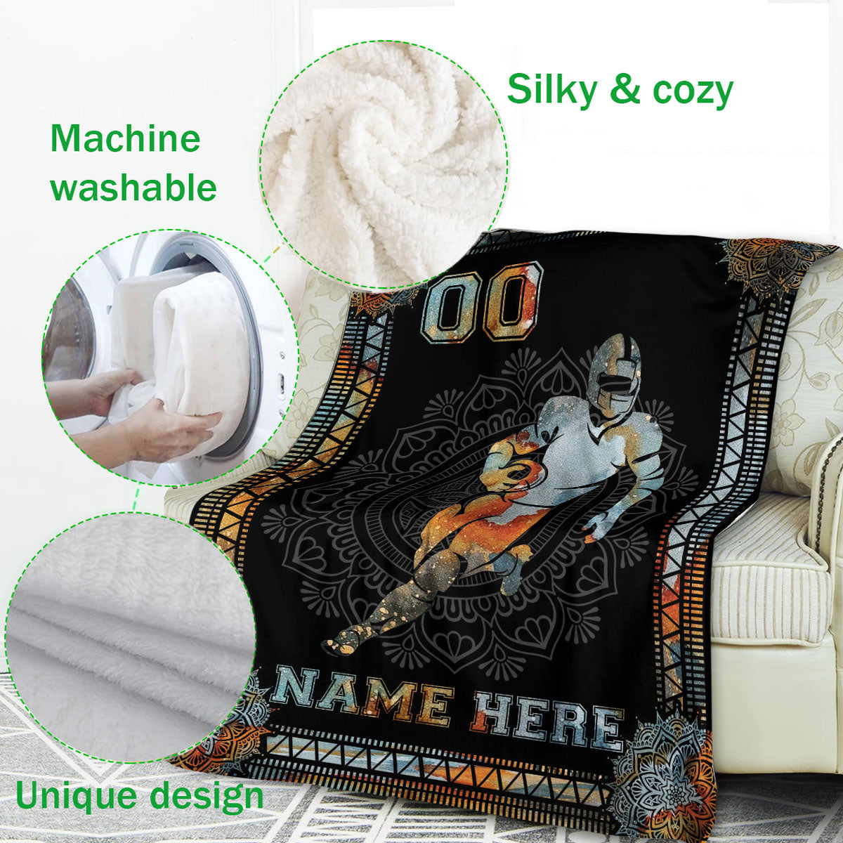 Ohaprints-Fleece-Sherpa-Blanket-American-Football-Gift-For-Son-Boy-Men-Custom-Personalized-Name-Number-Soft-Throw-Blanket-228-Fleece Blanket