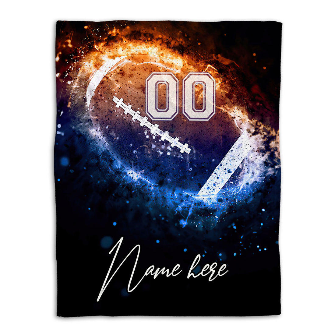 Ohaprints-Fleece-Sherpa-Blanket-American-Football-Gift-For-Son-Boy-Men-Custom-Personalized-Name-Number-Soft-Throw-Blanket-241-Fleece Blanket