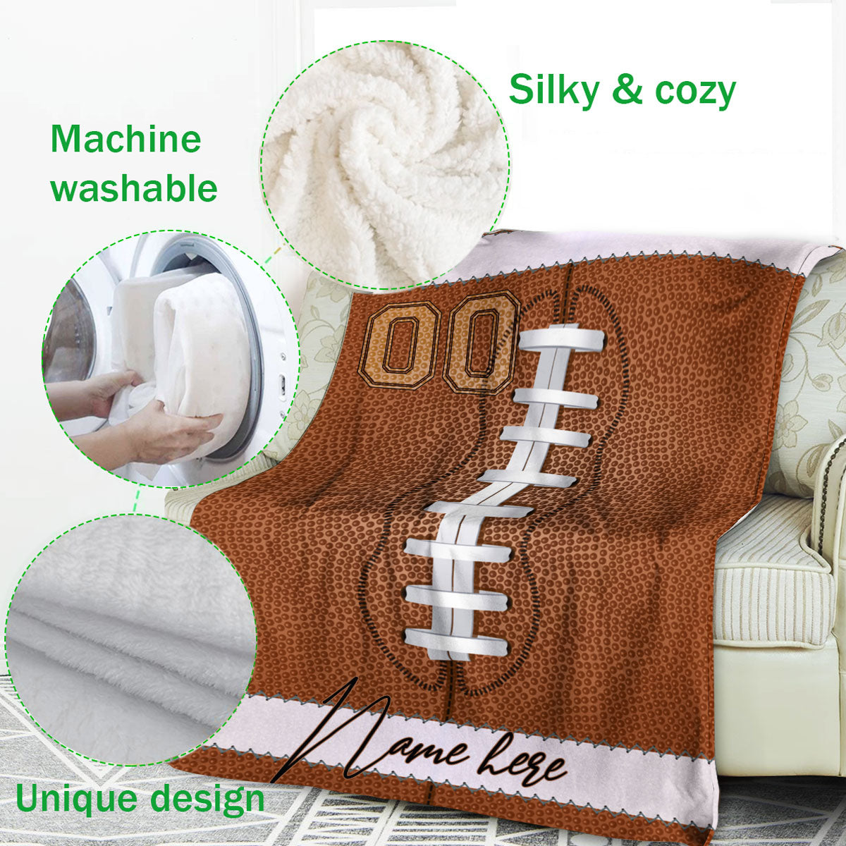 Ohaprints-Fleece-Sherpa-Blanket-American-Football-Gift-For-Son-Boy-Men-Custom-Personalized-Name-Number-Soft-Throw-Blanket-249-Fleece Blanket