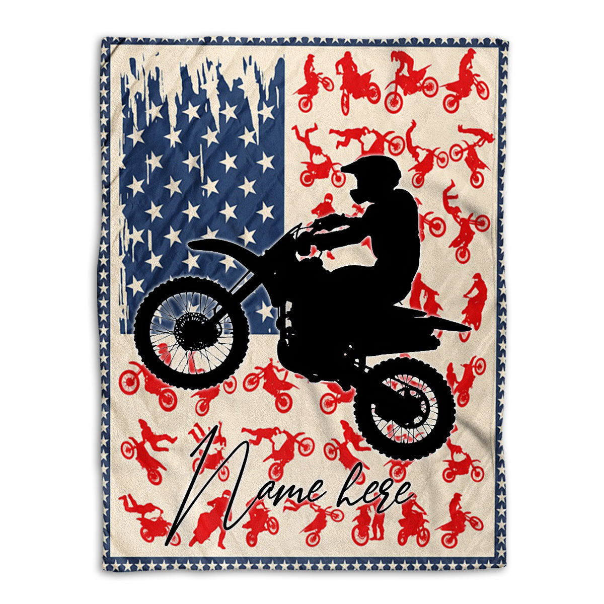 Ohaprints-Fleece-Sherpa-Blanket-American-Us-Flag-Motorcycle-Racing-Racer-Gift-Idea-Custom-Personalized-Name-Soft-Throw-Blanket-260-Fleece Blanket