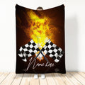 Ohaprints-Fleece-Sherpa-Blanket-Racing-Lover-Racer-Gift-Idea-Fire-Checkered-Flag-Custom-Personalized-Name-Soft-Throw-Blanket-263-Sherpa Blanket