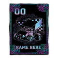 Ohaprints-Fleece-Sherpa-Blanket-Mandala-Dirt-Track-Racing-Sprint-Car-Racer-Custom-Personalized-Name-Number-Soft-Throw-Blanket-270-Fleece Blanket