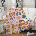 Ohaprints-Fleece-Sherpa-Blanket-Hippie-Hippy-Symbol-Pink-Groovy-Unique-Idea-Soft-Throw-Blanket-331-Sherpa Blanket