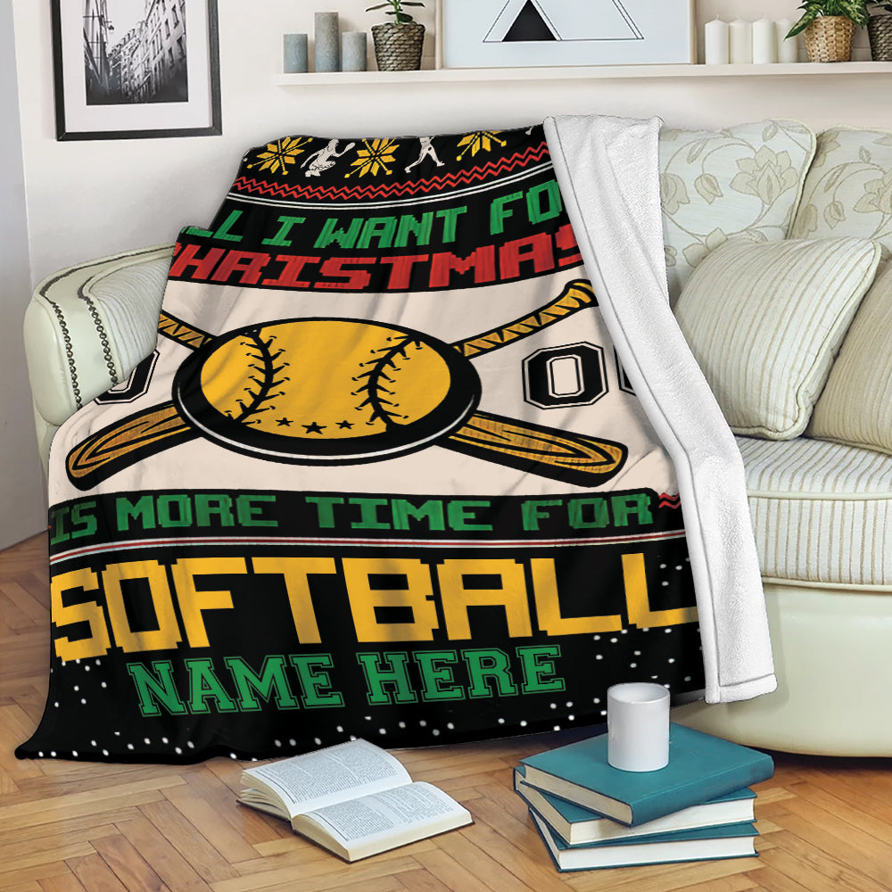 Ohaprints-Fleece-Sherpa-Blanket-Softball-Gift-For-Daughter-Girl-Christmas-Custom-Personalized-Name-Number-Soft-Throw-Blanket-293-Fleece Blanket