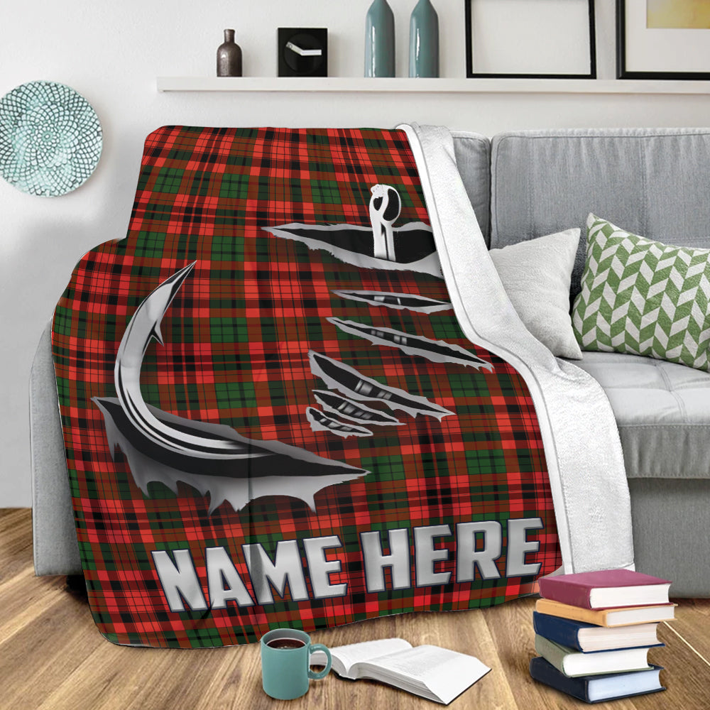 Ohaprints-Fleece-Sherpa-Blanket-Fish-Fishing-Hook-Red-Plaid-Christmas-Xmas-Noel-Custom-Personalized-Name-Soft-Throw-Blanket-304-Sherpa Blanket