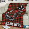 Ohaprints-Fleece-Sherpa-Blanket-Fish-Fishing-Hook-Red-Plaid-Christmas-Xmas-Noel-Custom-Personalized-Name-Soft-Throw-Blanket-304-Sherpa Blanket