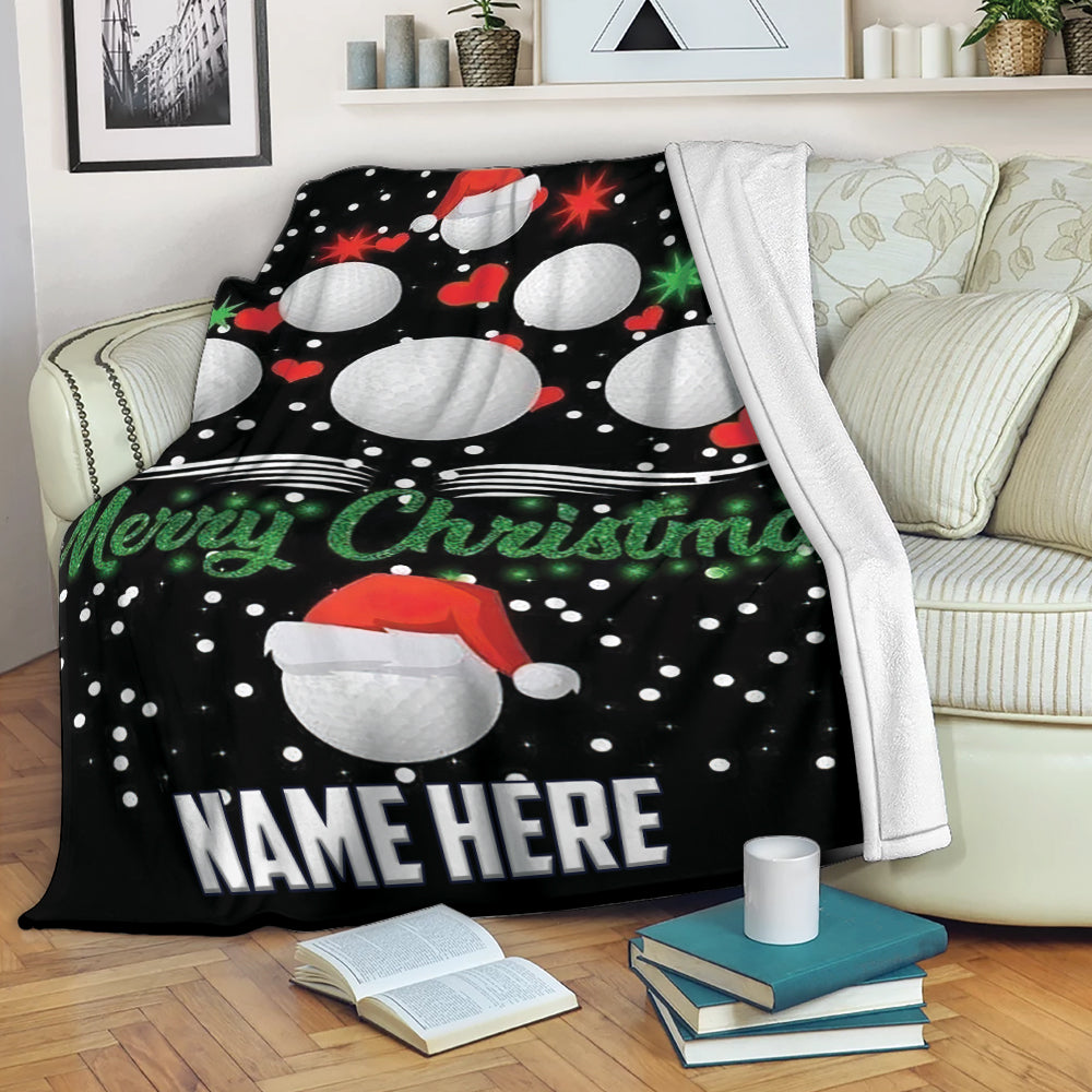 Ohaprints-Fleece-Sherpa-Blanket-Golf-Ball-Tree-Snow-Christmas-Xmas-Noel-Idea-Custom-Personalized-Name-Soft-Throw-Blanket-305-Fleece Blanket
