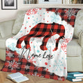 Ohaprints-Fleece-Sherpa-Blanket-Elephant-Wild-Animal-Red-Plaid-Christmas-Xmas-Noel-Custom-Personalized-Name-Soft-Throw-Blanket-311-Sherpa Blanket