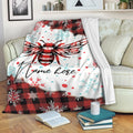 Ohaprints-Fleece-Sherpa-Blanket-Bumble-Honey-Bee-Red-Plaid-Christmas-Xmas-Noel-Custom-Personalized-Name-Soft-Throw-Blanket-315-Fleece Blanket