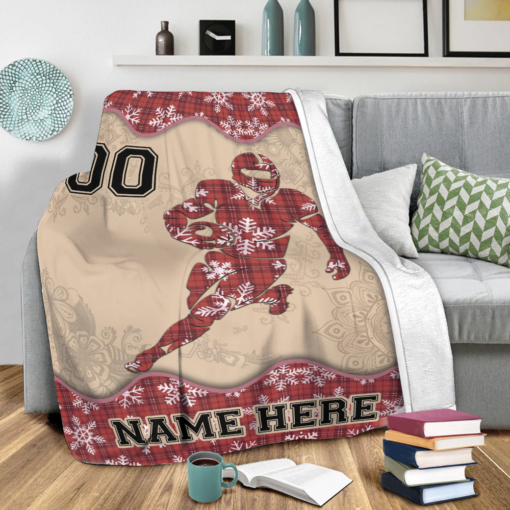 Ohaprints-Fleece-Sherpa-Blanket-American-Football-Gift-For-Son-Boy-Men-Custom-Personalized-Name-Number-Soft-Throw-Blanket-317-Sherpa Blanket