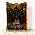 Ohaprints-Fleece-Sherpa-Blanket-Miniature-Pinscher-Devil-Halloween-Horror-Movie-Custom-Personalized-Name-Soft-Throw-Blanket-322-Sherpa Blanket