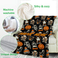 Ohaprints-Fleece-Sherpa-Blanket-Pumpkin-Skeleton-Skull-Halloween-Unique-Gift-Idea-Custom-Personalized-Name-Soft-Throw-Blanket-324-Fleece Blanket