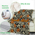 Ohaprints-Fleece-Sherpa-Blanket-Pumpkin-Skeleton-Skull-Halloween-Gift-Idea-Horror-Custom-Personalized-Name-Soft-Throw-Blanket-325-Fleece Blanket