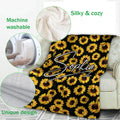 Ohaprints-Fleece-Sherpa-Blanket-Sunflower-Theme-Girl-Flower-Gift-Flannel-Yellow-Custom-Personalized-Name-Soft-Throw-Blanket-722-Fleece Blanket