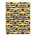 Ohaprints-Fleece-Sherpa-Blanket-Sunflower-Stripe-Theme-Spring-Flower-Decor-Boho-Custom-Personalized-Name-Soft-Throw-Blanket-723-Fleece Blanket