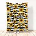 Ohaprints-Fleece-Sherpa-Blanket-Sunflower-Stripe-Theme-Spring-Flower-Decor-Boho-Custom-Personalized-Name-Soft-Throw-Blanket-723-Sherpa Blanket