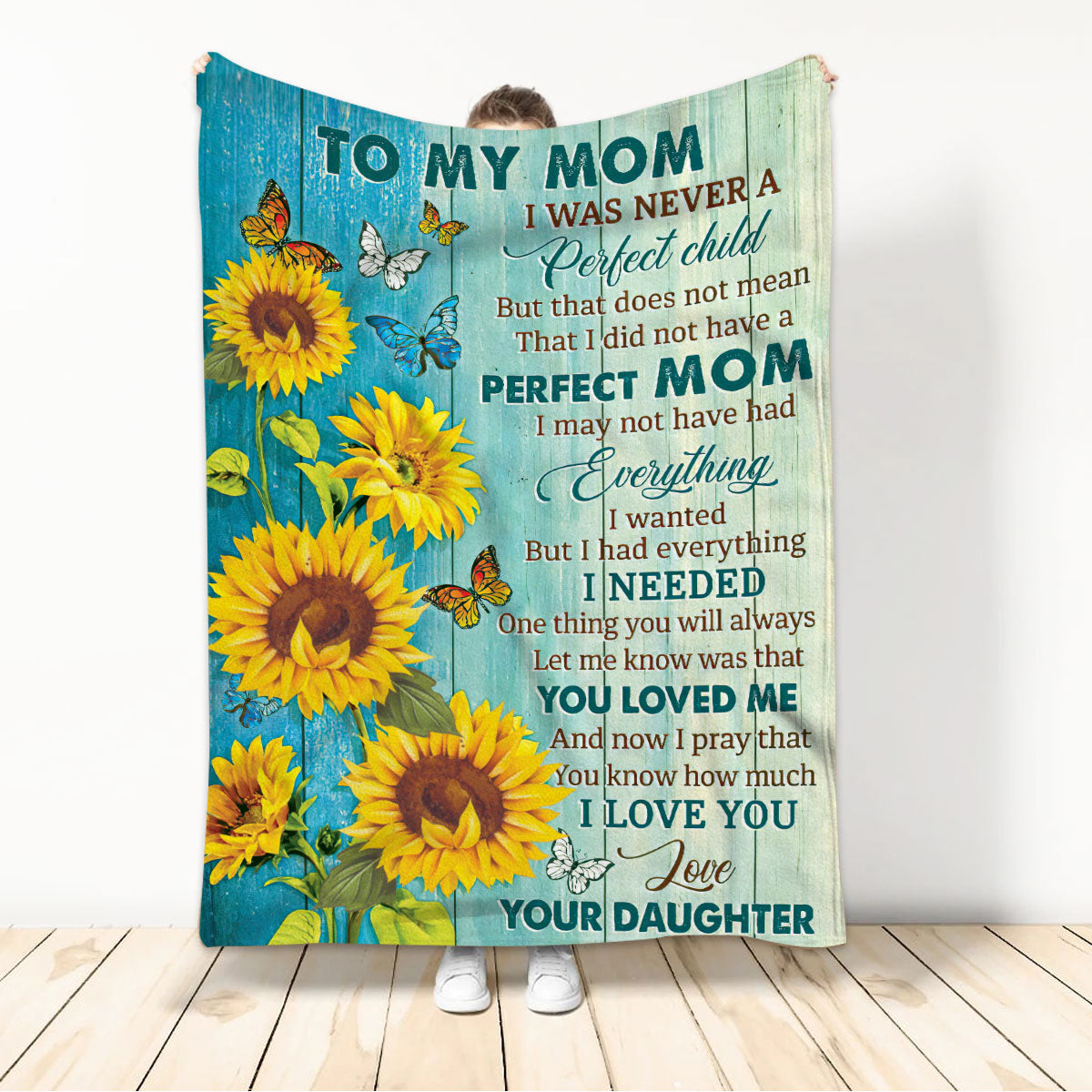 Ohaprints-Fleece-Sherpa-Blanket-Healing-Thank-You-Mom-Sunflower-Butterfly-Daughter-Gift-Rustic-Soft-Throw-Blanket-468-Sherpa Blanket