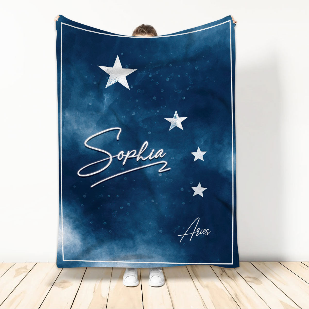 Ohaprints-Fleece-Sherpa-Blanket-Aries-Zodiac-Sign-Astrology-Horoscopes-Celestrial-Custom-Personalized-Name-Soft-Throw-Blanket-1144-Sherpa Blanket