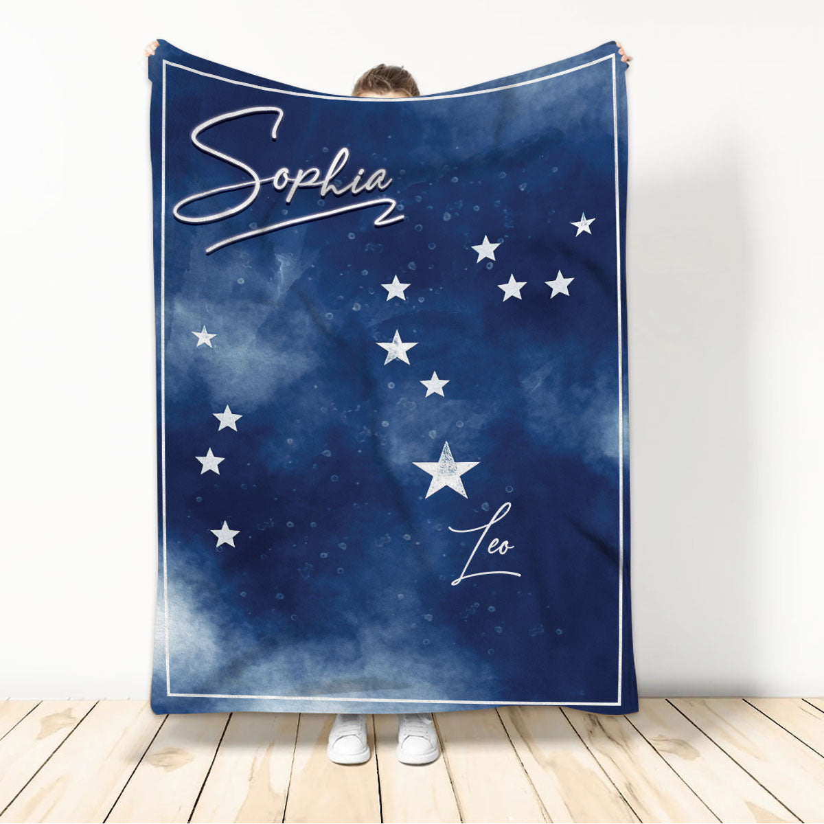 Ohaprints-Fleece-Sherpa-Blanket-Leo-Zodiac-Sign-Astrology-Horoscopes-Celestrial-Custom-Personalized-Name-Soft-Throw-Blanket-1146-Sherpa Blanket