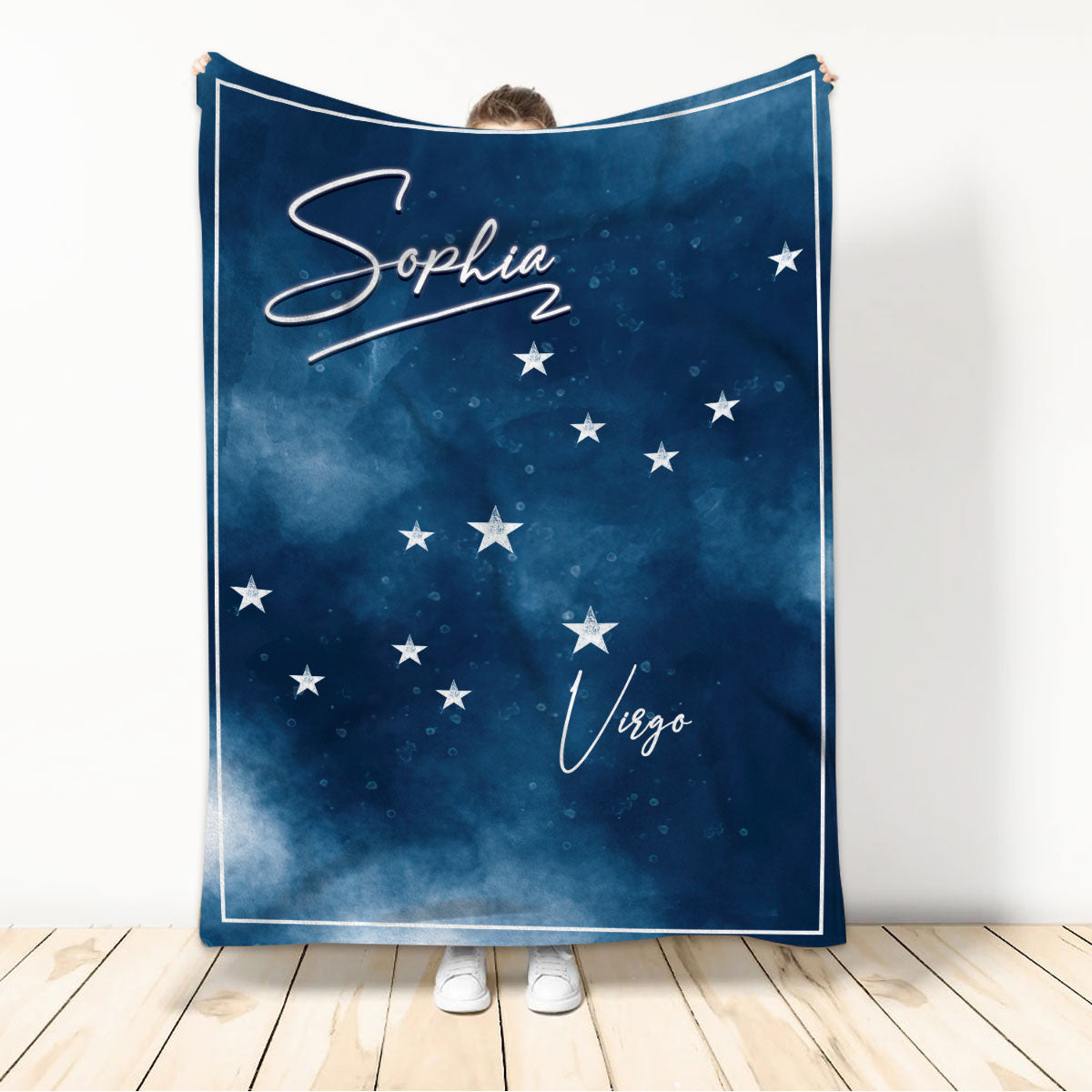 Ohaprints-Fleece-Sherpa-Blanket-Virgo-Zodiac-Sign-Astrology-Horoscopes-Celestrial-Custom-Personalized-Name-Soft-Throw-Blanket-732-Sherpa Blanket