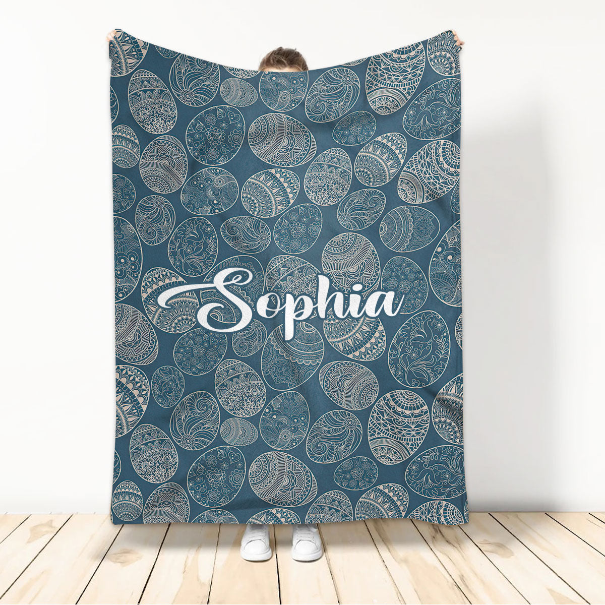 Ohaprints-Fleece-Sherpa-Blanket-Mandala-Blue-Sugar-Egg-Seasonal-Custom-Personalized-Name-Soft-Throw-Blanket-739-Sherpa Blanket