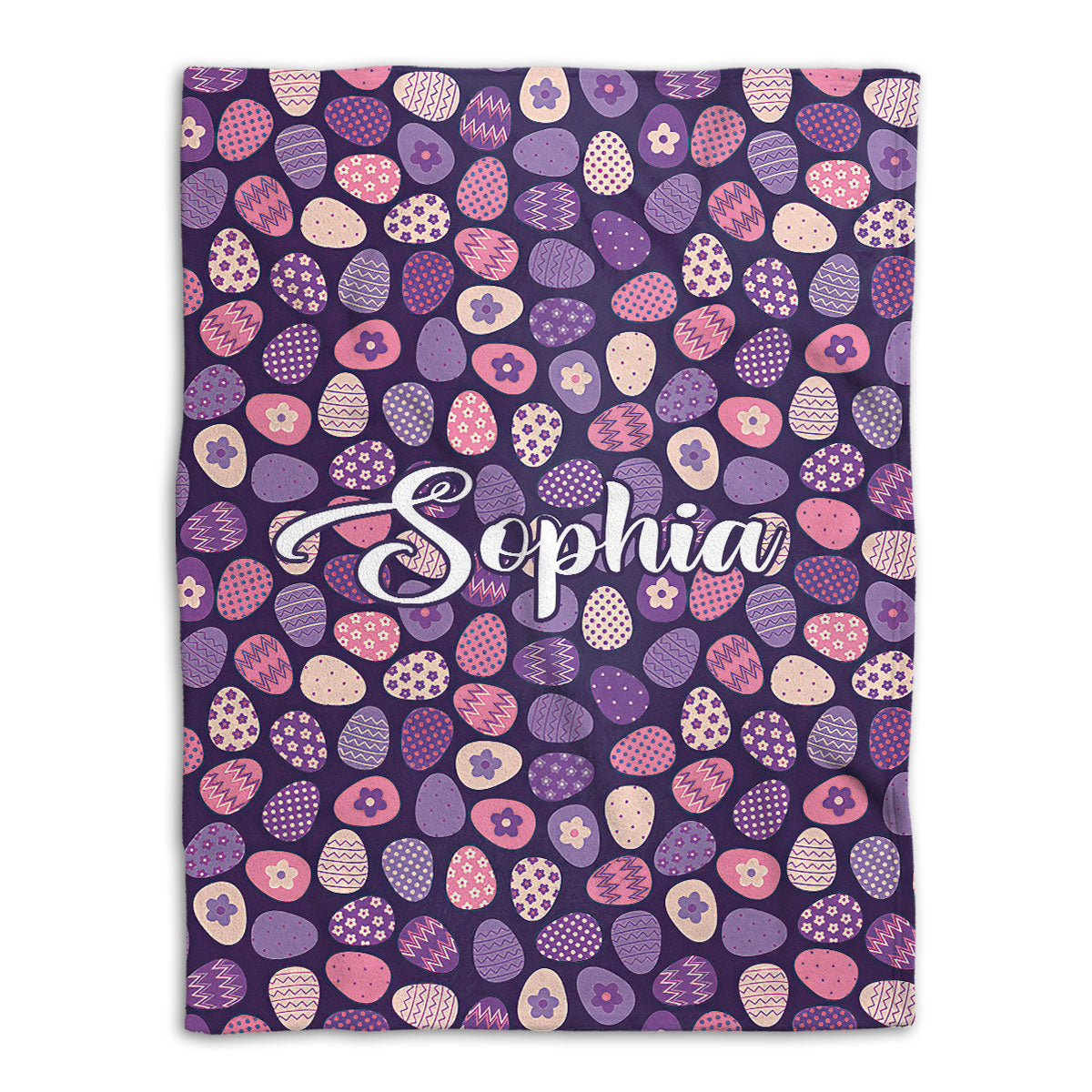 Ohaprints-Fleece-Sherpa-Blanket-Purple-Sugar-Egg-Seasonal-Idea-Custom-Personalized-Name-Soft-Throw-Blanket-741-Fleece Blanket