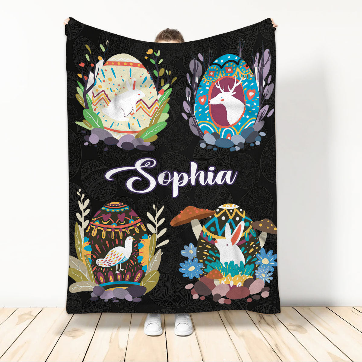 Ohaprints-Fleece-Sherpa-Blanket-Animal-Sugar-Egg-Holiday-Farm-Custom-Personalized-Name-Soft-Throw-Blanket-743-Sherpa Blanket