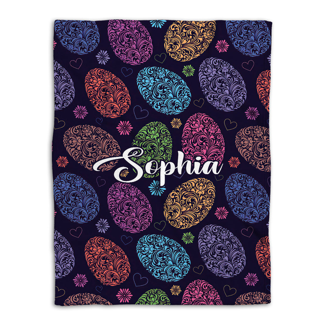 Ohaprints-Fleece-Sherpa-Blanket-Colorful-Sugar-Egg-Flower-Idea-Custom-Personalized-Name-Soft-Throw-Blanket-745-Fleece Blanket