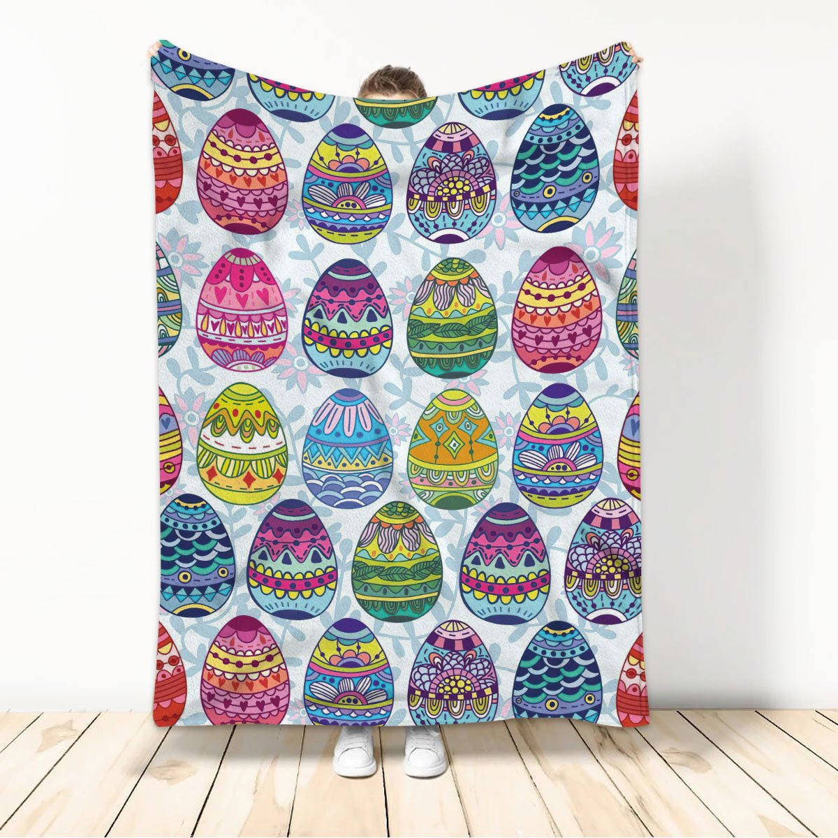 Ohaprints-Fleece-Sherpa-Blanket-Flower-Sugar-Egg-Seasonal-Holiday-Gift-Idea-Farm-Soft-Throw-Blanket-582-Sherpa Blanket