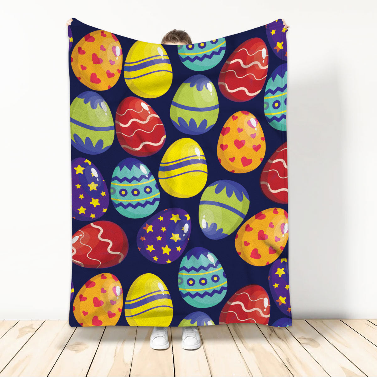 Ohaprints-Fleece-Sherpa-Blanket-Colorful-Sugar-Egg-Spring-Season-Farm-Soft-Throw-Blanket-562-Sherpa Blanket