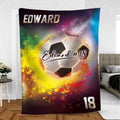 Ohaprints-Fleece-Sherpa-Blanket-Soccer-Colorful-Sport-Lover-Gift-Custom-Personalized-Name-Number-Soft-Throw-Blanket-537-Fleece Blanket