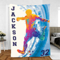 Ohaprints-Fleece-Sherpa-Blanket-Soccer-Player-Watercolor-Sport-Lover-Gift-Custom-Personalized-Name-Number-Soft-Throw-Blanket-940-Fleece Blanket