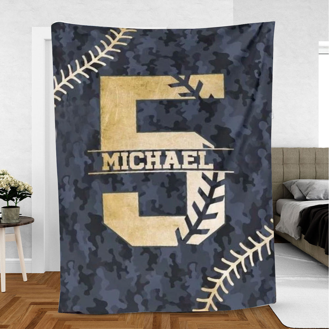 Ohaprints-Fleece-Sherpa-Blanket-Baseball-Gift-For-Son-Boy-Custom-Personalized-Name-Number-Soft-Throw-Blanket-503-Fleece Blanket