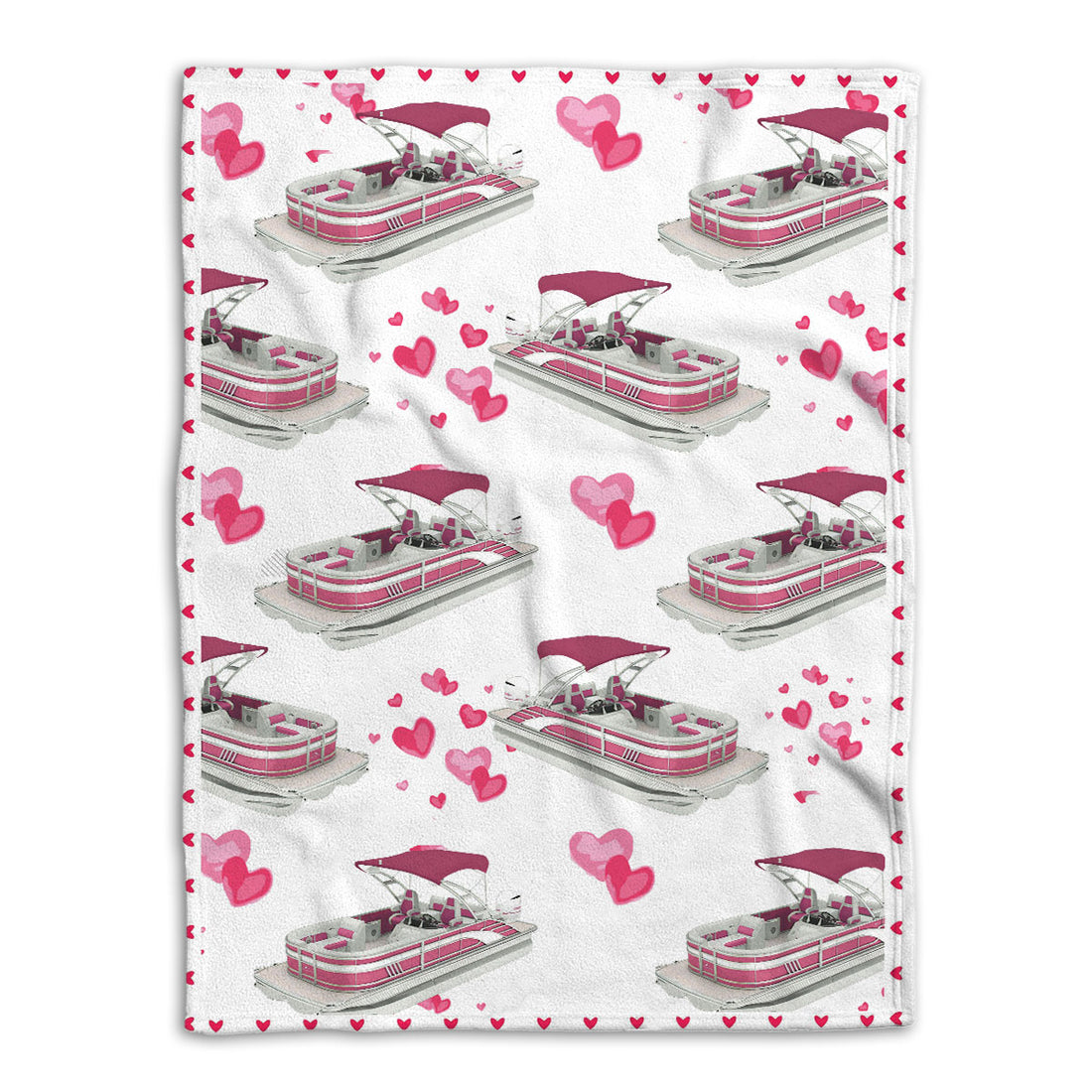 Ohaprints-Fleece-Sherpa-Blanket-Pontoon-Boat-With-Heart-Pattern-Pontooning-Gift-Soft-Throw-Blanket-896-Fleece Blanket