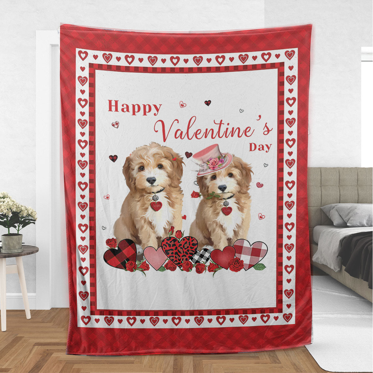 Ohaprints-Fleece-Sherpa-Blanket-Goldendoodle-Labradoodle-Golden-Doodle-Dog-Gift-Soft-Throw-Blanket-619-Sherpa Blanket