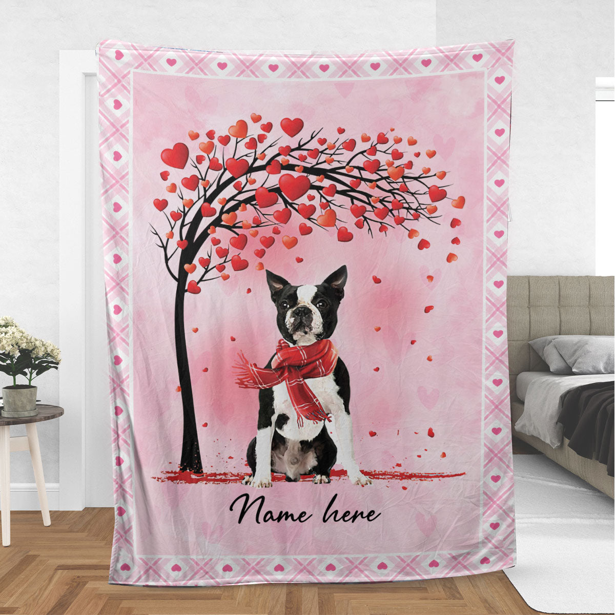 Ohaprints-Fleece-Sherpa-Blanket-Black-Boston-Terrier-Dog-Custom-Personalized-Name-Soft-Throw-Blanket-899-Sherpa Blanket