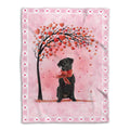 Ohaprints-Fleece-Sherpa-Blanket-Black-Labrador-Retriever-Lab-Dog-With-Heart-Soft-Throw-Blanket-380-Fleece Blanket