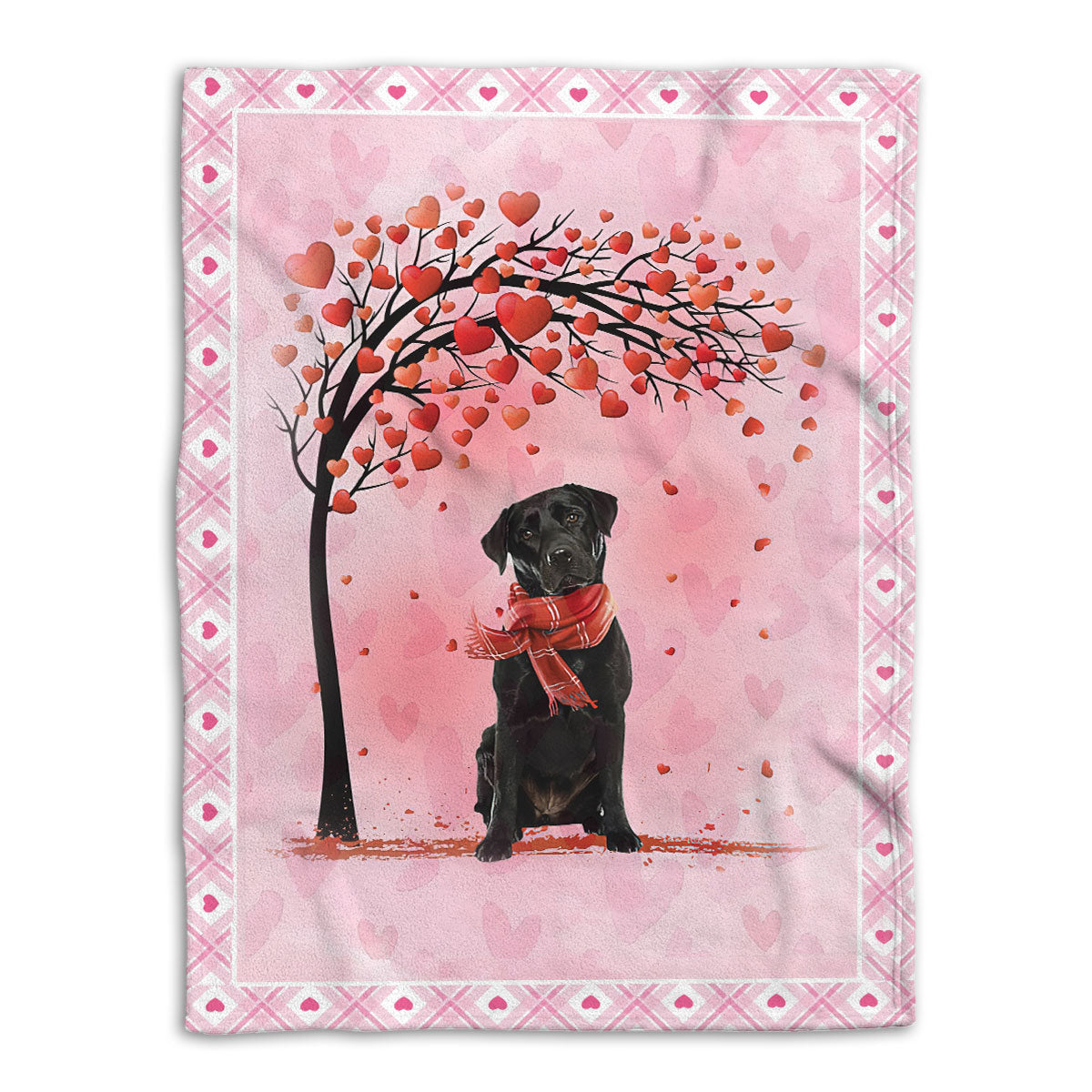 Ohaprints-Fleece-Sherpa-Blanket-Black-Labrador-Retriever-Lab-Dog-With-Heart-Soft-Throw-Blanket-380-Fleece Blanket