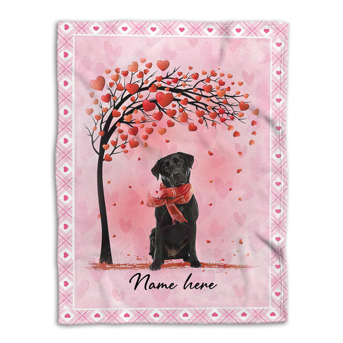 Ohaprints-Fleece-Sherpa-Blanket-Black-Labrador-Retriever-Custom-Personalized-Name-Soft-Throw-Blanket-570-Fleece Blanket