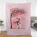 Ohaprints-Fleece-Sherpa-Blanket-Brittany-Dog-With-Heart-Tree-Pattern-Pet-Lover-Soft-Throw-Blanket-903-Sherpa Blanket