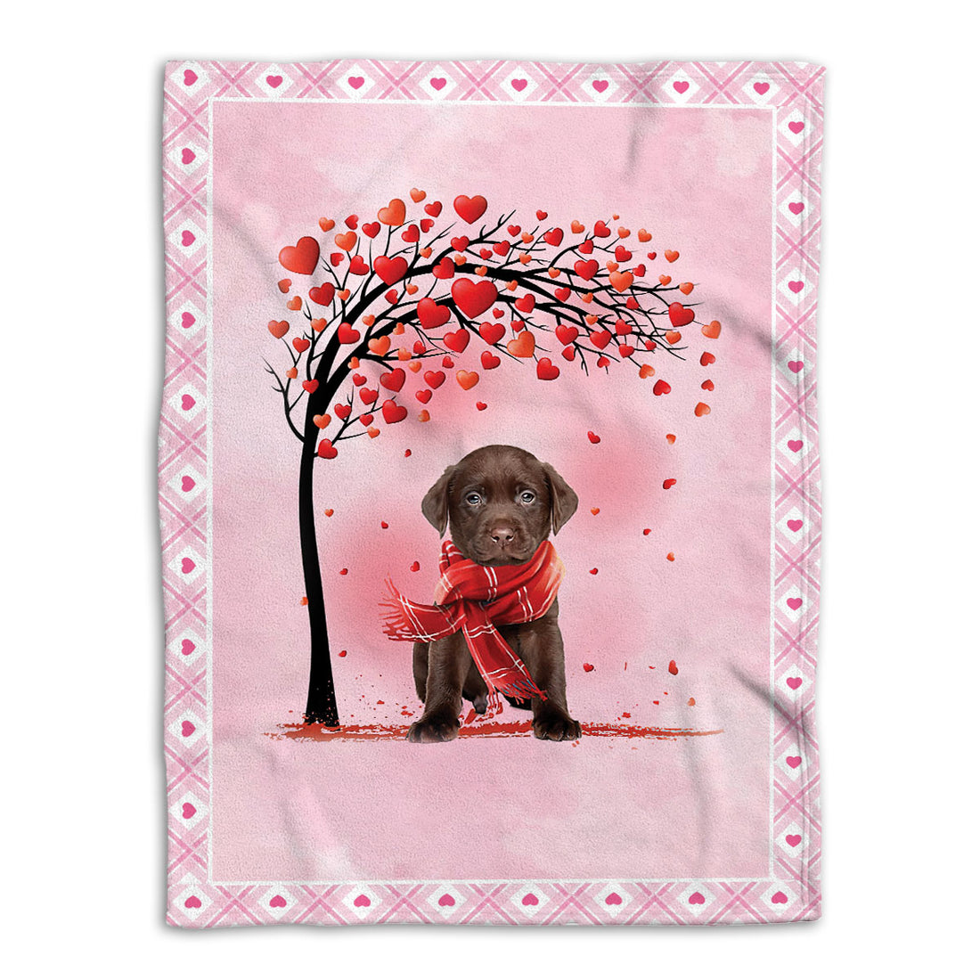 Ohaprints-Fleece-Sherpa-Blanket-Chocolate-Labrador-Retriever-Lab-Dog-With-Heart-Soft-Throw-Blanket-624-Fleece Blanket