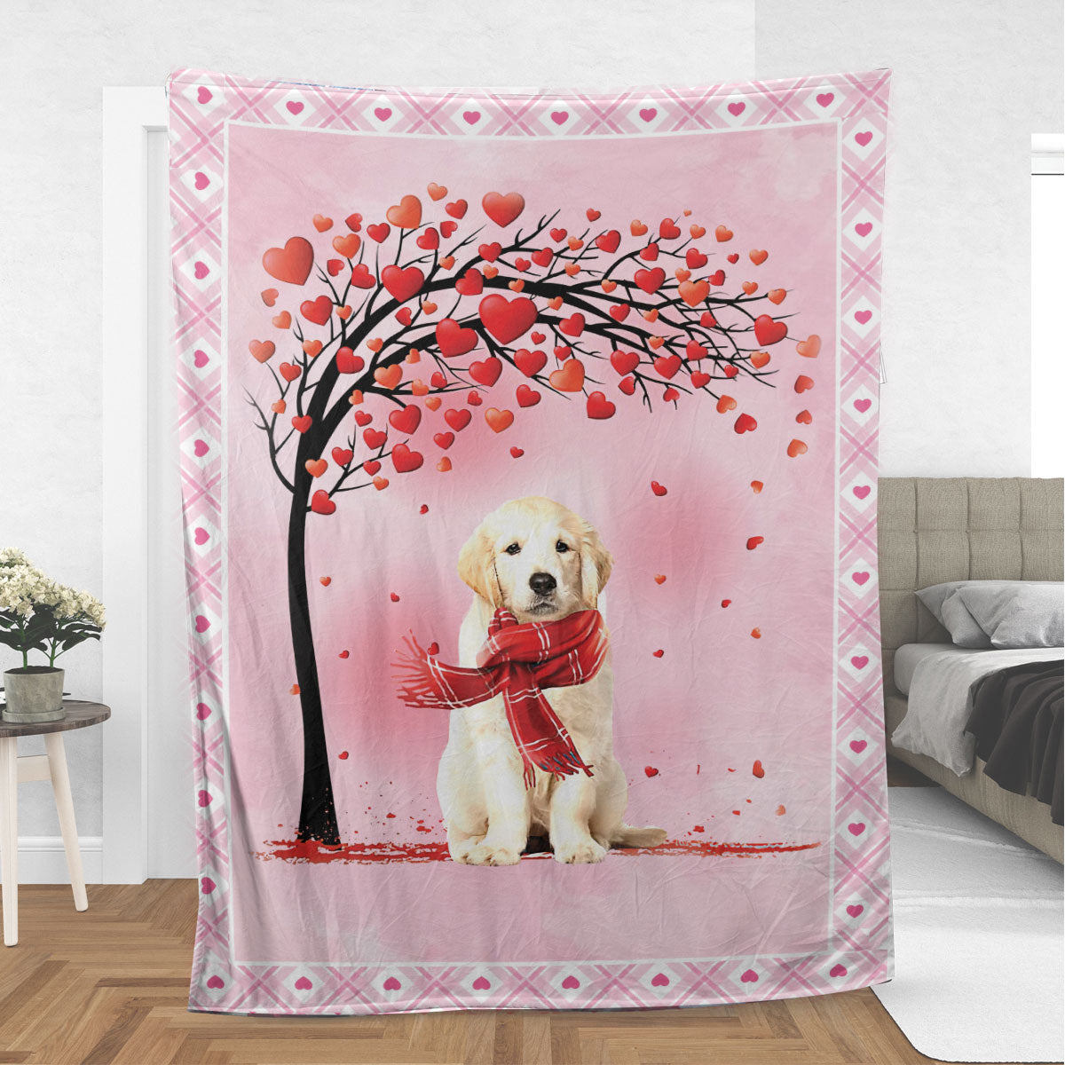 Ohaprints-Fleece-Sherpa-Blanket-Golden-Retriever-Labrador-Retriever-Dog-With-Heart-Soft-Throw-Blanket-910-Sherpa Blanket