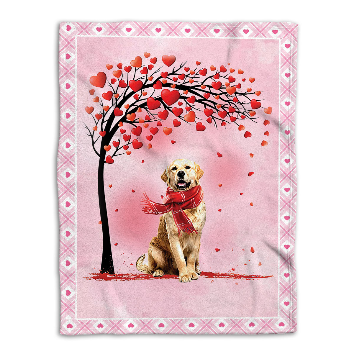 Ohaprints-Fleece-Sherpa-Blanket-Golden-Retriever-Labrador-Retriever-Dog-Heart-Soft-Throw-Blanket-606-Fleece Blanket