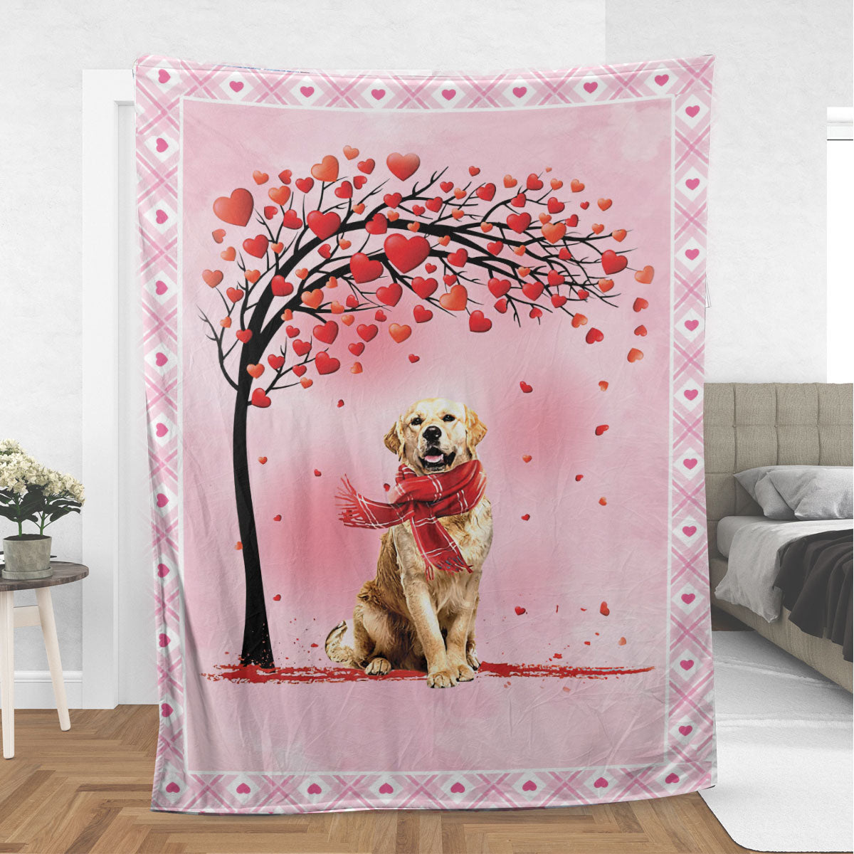 Ohaprints-Fleece-Sherpa-Blanket-Golden-Retriever-Labrador-Retriever-Dog-Heart-Soft-Throw-Blanket-606-Sherpa Blanket