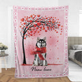 Ohaprints-Fleece-Sherpa-Blanket-Husky-Sibir-Dog-Hearts-Custom-Personalized-Name-Soft-Throw-Blanket-918-Sherpa Blanket