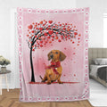 Ohaprints-Fleece-Sherpa-Blanket-Chocolate-Dachshund-Weiner-Doxie-Dog-Soft-Throw-Blanket-597-Sherpa Blanket