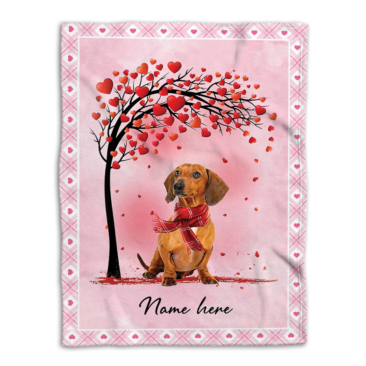 Ohaprints-Fleece-Sherpa-Blanket-Chocolate-Dachshund-Dog-Custom-Personalized-Name-Soft-Throw-Blanket-600-Fleece Blanket