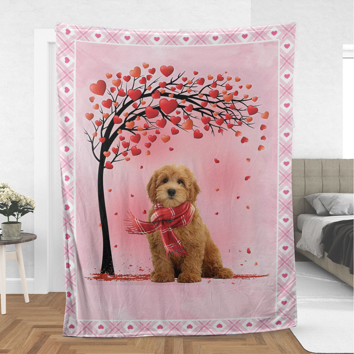 Ohaprints-Fleece-Sherpa-Blanket-Goldendoodle-Labradoodle-Golden-Doodle-Dog-Soft-Throw-Blanket-622-Sherpa Blanket