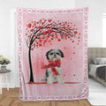 Ohaprints-Fleece-Sherpa-Blanket-Shih-Tzu-Shitzu-Dog-With-Heart-Tree-Pattern-Soft-Throw-Blanket-430-Sherpa Blanket